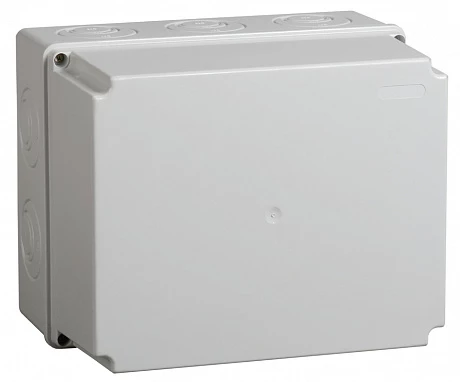 IEK Коробка КМ41274 распаячная для о/п 240х195х165 мм IP55 (RAL7035, кабельные вводы 5 шт)