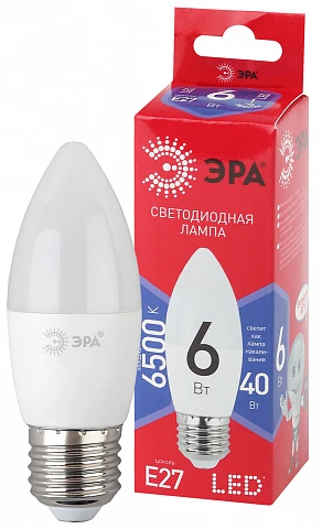 ЭРА LED B35-6W-865-E27 R (диод, свеча, 6Вт, хол, E27)