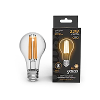 Gauss Лампа Filament А70 22W 2000lm 2700К Е27 LED 1/10/40