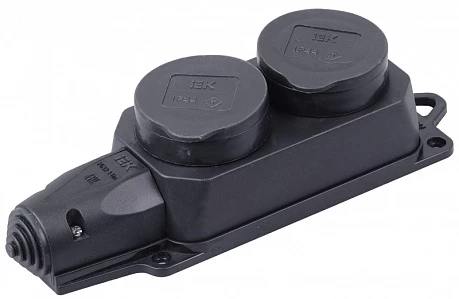 IEK OMEGA РБ32-1-0м Розетка (колодка) двухместная с защитными крышками IP44