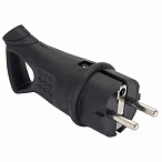 EKF Basic Вилка угловая каучуковая с кольцом 230В 2P+PE 16A IP44