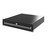 DKC Ящик 2U выдвижной с ключом, глубина 300мм, для 19" IT-корпусов, RAL9005