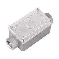 DKC Коробка протяжная алюминиевая, 2 ввода 180°, М16х1,5 ,IP55, 118х51х42мм
