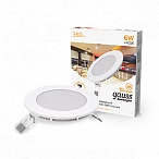 Gauss Светильник Slim круг 6W 360lm 3000K 180-265V IP20 монтаж Ø105 120*22 LED