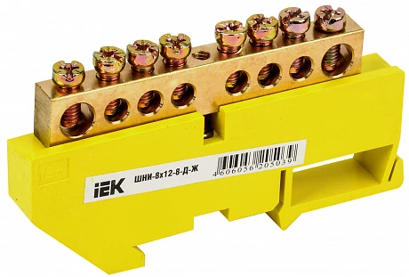 IEK Шина PE земля на DIN-изол ШНИ-8х12-8-Д-Ж