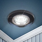 ЭРА DK7 CH/BK Хром/черный Светильник декор стекло круглое MR16,12V/220V, 50W