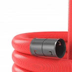 DKC Двустенная труба ПНД гибкая для кабельной канализации д.160мм с протяжкой, SN6, 680Н,  в бухте 50м, цвет красный