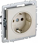 IEK BRITE Розетка 1-местная с заземлением с защитными шторками 16А РС14-1-0-БрКр бежевый