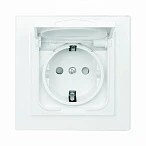 EKF Basic Минск Белый Розетка , с/з, со шторками и крышкой, 16А, IP44, СП