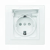 EKF Basic Минск Белый Розетка , с/з, со шторками и крышкой, 16А, IP44, СП