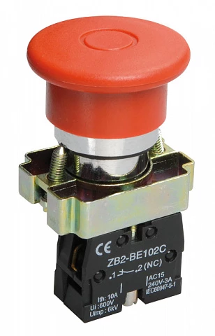 IEK LAY5 Кнопка управления LAY5-BT42 Грибок аварийная с фиксацией
