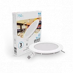 Gauss Светильник Slim круг 9W 750lm 6500K 180-265V IP20 монтаж Ø130 145*22 LED