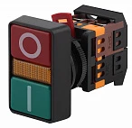 ЭРА Кнопка РPВВ-30N "I-O" d30мм неон/240В 1з+1р (10/200/3000)