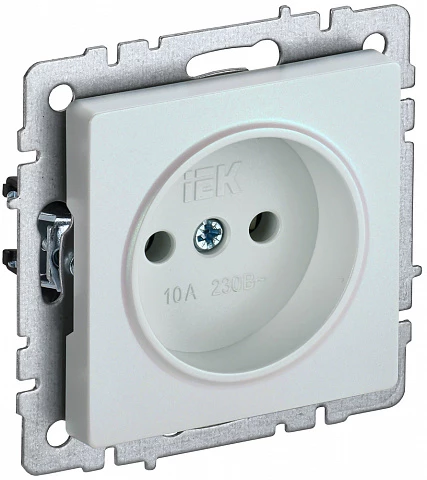 IEK BRITE Розетка 1-местная без заземления без защитных шторок 10А РС10-1-0-БрЖ жемчуг