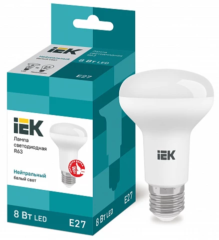 IEK Лампа светодиодная ECO R63 рефлектор 8Вт 230В 4000К E27