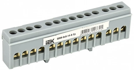 IEK Шина L фаза в корп изол на DIN-рейку ШНИ-6х9-14-К-Ср