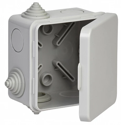 IEK Коробка расп. КМ41238 80х80х50мм о/к IP54 7 вв. (7035)