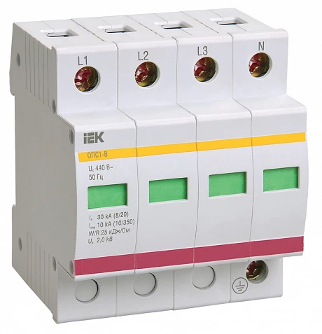 IEK KARAT Ограничитель имп. перенапр. ОПС1-B 4Р In=30kA Un=400B Im=60kA