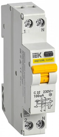 IEK KARAT Дифференциальный автоматический выключатель АВДТ32МL С32 100мА KARAT