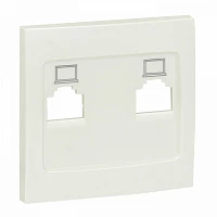 EKF PROxima Валенсия лицевая панель розетки RJ-45 2-местная жемчуг