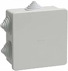 IEK Коробка КМ41235 распаячная для о/п 85х85х40мм IP44 (RAL7035, 6 гермовводов)