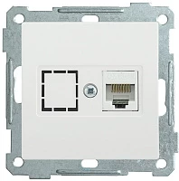 IEK РK11-1-Б Розетка компьютерная RJ45 Cat6 BOLERO белый