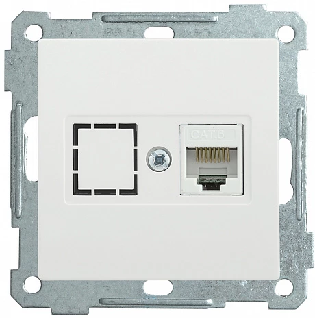 IEK РK11-1-Б Розетка компьютерная RJ45 Cat6 BOLERO белый