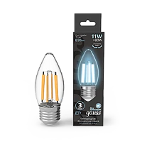 Gauss Лампа Filament Свеча 7W 580lm 4100К Е27 LED 1/10/50
