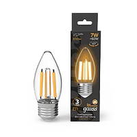 Gauss Лампа Filament Свеча 7W 550lm 2700К Е27 LED 1/10/50