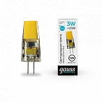 Gauss Лампа Elementary G4 12V 3W 210lm 4100K силикон LED 1/20/200
