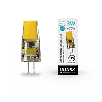 Gauss Лампа Elementary G4 12V 3W 210lm 4100K силикон LED 1/20/200