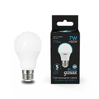 Gauss Лампа A60 7W 710lm 6500K E27 LED 1/10/50