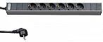 Hyperline SHT19-6SH-2.5EU Блок розеток для 19" шкафов, горизонтальный, 6 розеток Schuko (16A), 230 В, кабель питания 1.5мм2, длина 2.5 м, с вилкой Sch
