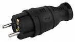 ЭРА V8-B-IP44 Черный Вилка каучуковая з/з прямая 16A IP44