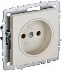 IEK BRITE Розетка 1-местная без заземления без защитных шторок 10А РС10-1-0-БрКр бежевый