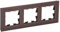 IEK BRITE Рамка 3-мест. РУ-3-2-БрТБ стекло бр.