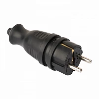 EKF PROxima Вилка прямая каучуковая 230В 2P+PE 16A IP44 PRO