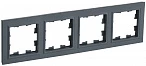 IEK BRITE Рамка 4-местная РУ-4-БрГ графит