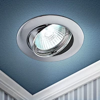 ЭРА Встраиваемый светильник литой KL1A SN/1 поворотный, MR16, 12V, 50W, сатин никель