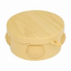 EKF PROxima Коробка распаячная КМР-040-039 с крышкой (85х40) 4 мембранных ввода светлое дерево IP54