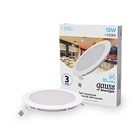 Gauss Светильник Slim круг 15W 1100lm 4000K 180-265V IP20 монтаж Ø155 170*22 LED