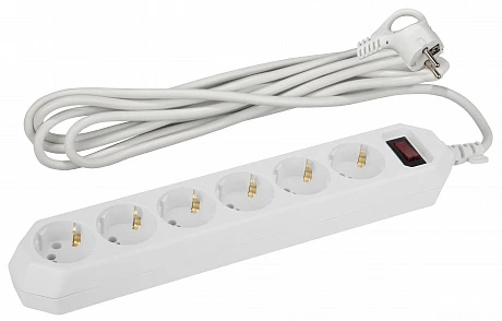 ЭРА USF-6es-3m-W-BOX Белый Сетевой фильтр базовая защита, с/з, с выключателем, 6гн, 3м, ПВС, 10А