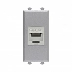 DKC Компьютерная розетка RJ-45 без шторки модульная, кат.5е экранированная, "Avanti", "Закаленная сталь", 1 модуль