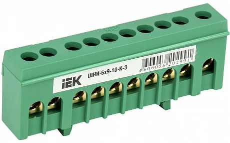 IEK Шина PE земля в корп изол на DIN-рейку ШНИ-6х9-10-К-З