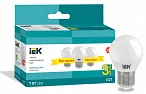 IEK Лампа LED G45 шар 7Вт 230В 4000К E27 (3шт/упак)