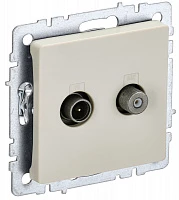 IEK BRITE Розетка двойная TV+SAT РТВ/РСп12-БрКр бежевый