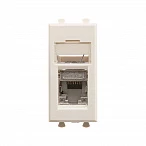 DKC Компьютерная розетка RJ-45 модульная, кат.5е экранированная, "Avanti","Ванильная дымка", 1 модуль