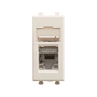 DKC Компьютерная розетка RJ-45 модульная, кат.5е экранированная, "Avanti","Ванильная дымка", 1 модуль