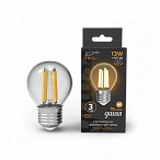 Gauss Лампа Filament Шар 13W 1100lm 2700К Е27 LED 1/10/50
