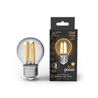Gauss Лампа Filament Шар 13W 1100lm 2700К Е27 LED 1/10/50